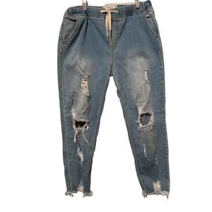 Cello Womens Jeans Waist Size 29 Medium Distressed Frayed Hem Cropped Ankle